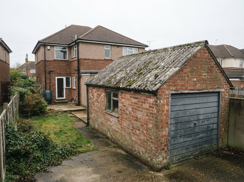 Old garage or shed roof